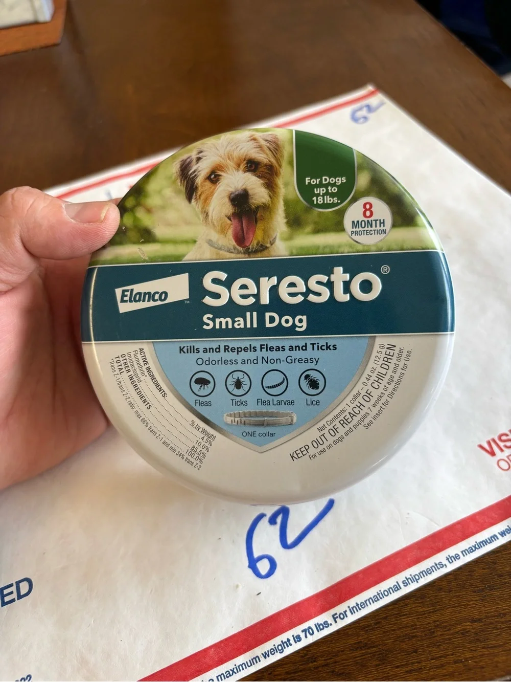Seresto Small Dog Flea & Tick Collar 8 month protection OPEN CAN